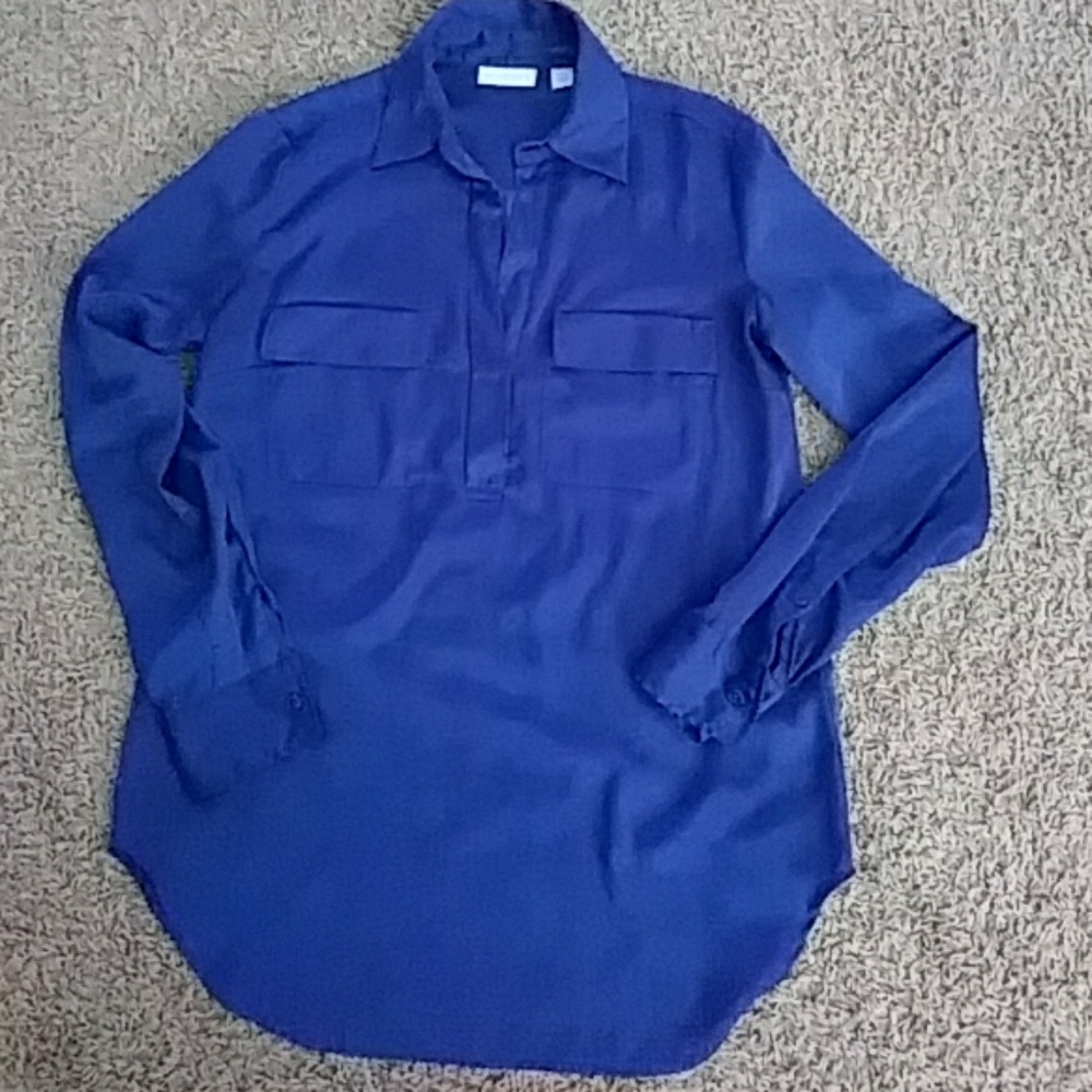 SOLD New York & Co. Royal Blue Silky Blouse
